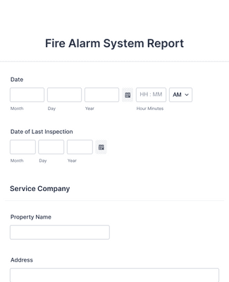Form Templates: Fire Alarm Inspection Report Template