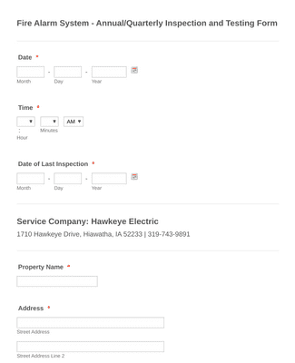 Fire Alarm System Inspection Form Template | Jotform