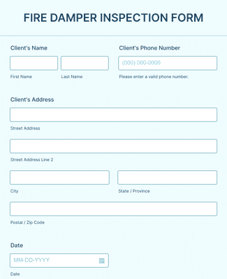 Fire Inspection Form Template