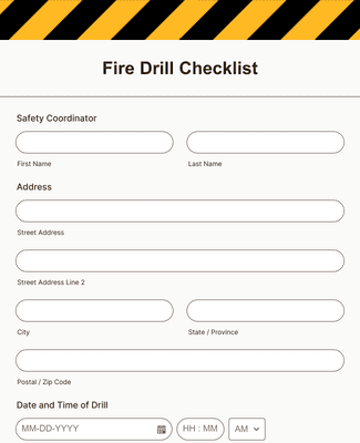 Form Templates: Fire Drill Checklist
