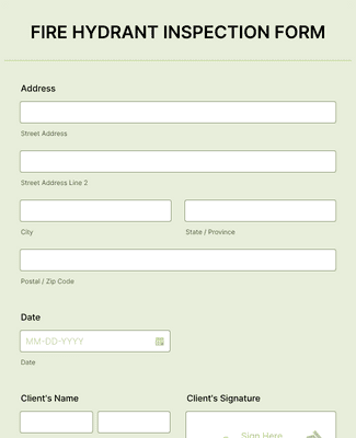 Fire Hydrant Inspection Form Template | Jotform