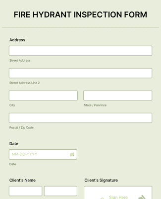 Fire Tank Inspection Form Fire Safety Inspection Checklist Form Template | Jotform