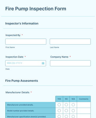 Fire Pump Inspection Form Template | Jotform