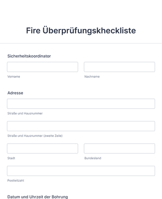 Form Templates: Fire Überprüfungskheckliste