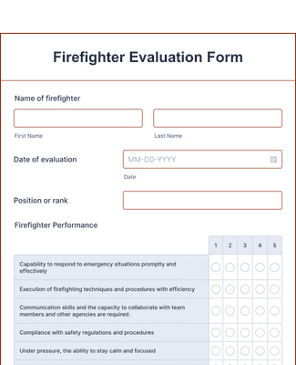 Form Templates: Firefighter Evaluation Form