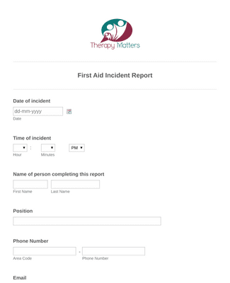 First Aid Incident Report Form Template | Jotform