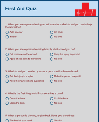 First Aid Quiz Form Template | Jotform