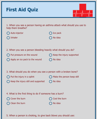 assignment 20 quiz 3 first aid