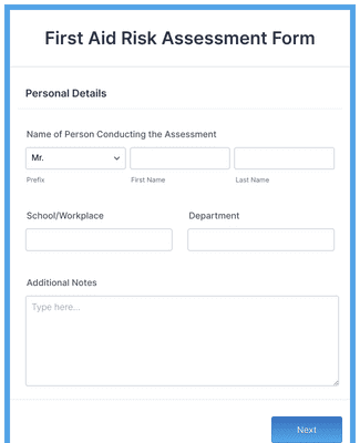 First Aid Risk Assessment Form Template | Jotform