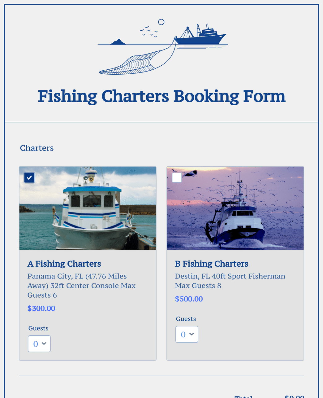 Fishing Charters Booking Form Template Jotform Charter Booking Meaning