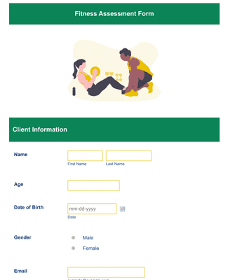 Personal trainer client information template