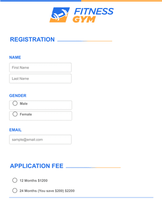 Gym Basic Form Fitness Assessment Form Template | Jotform