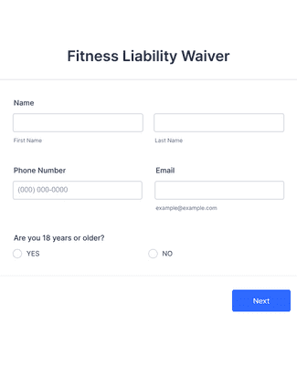 Form Templates: Fitness Liability Waiver