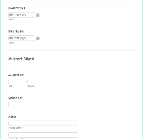 Fiyat Teklifi Örneği Form Şablonu | Jotform