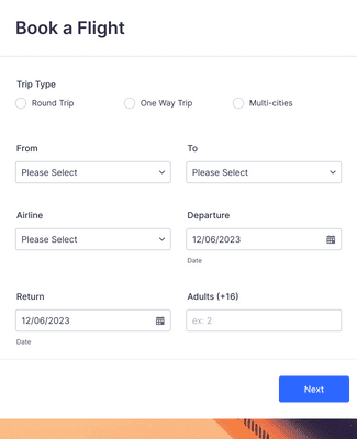 Flight Booking Form Template | Jotform