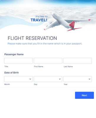 Form Templates: Flight Reservation Form