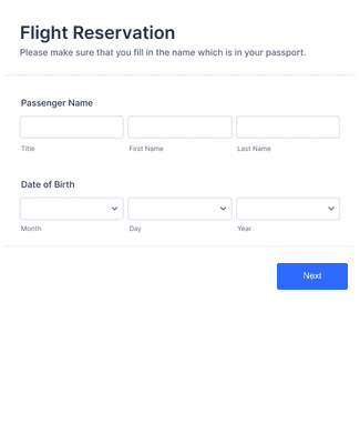Flight Reservation Form Template | Jotform