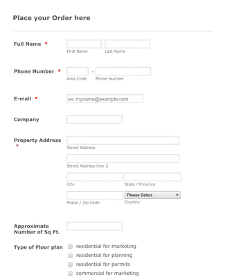 Floor Plan Drawing Request Form Template | Jotform