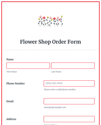 Flower Shop Order Form 
