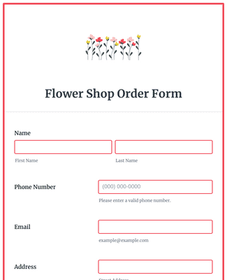 Corsage Order Form Template Jotform