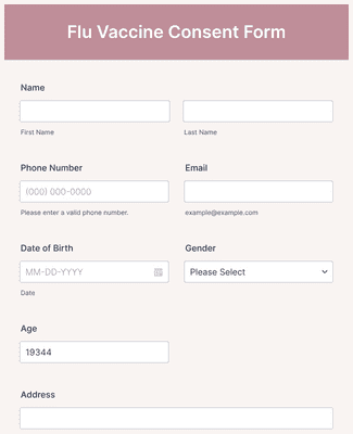 Flu Vaccine Consent Form Template | Jotform