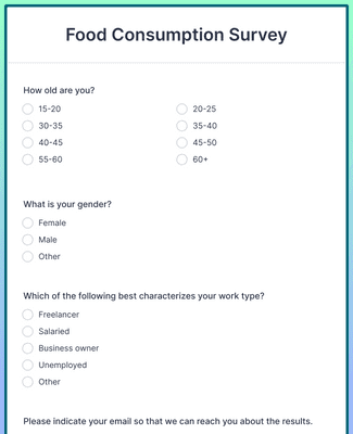Food Consumption Survey Form Template Jotform Food Consumption Survey Form Template Jotform