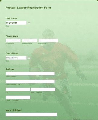 Player Registration Form Template | JotForm