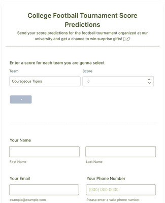 Football Pool Entry Form Template | Jotform