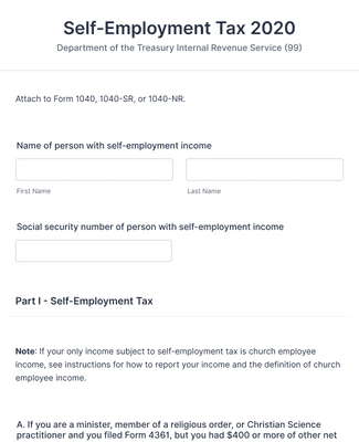 Form Templates: Form 1040 SE Self Employment Tax Form