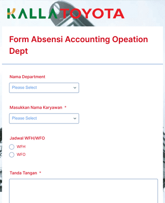 Form Absensi Accounting Department