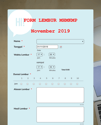 Form Templates: FORM LEMBUR