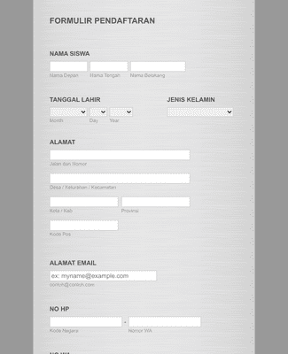 FORM REGISTRASI Template Formulir | Jotform