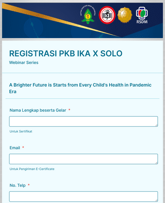Form Templates: Form Registrasi PKB IKA X SOLO