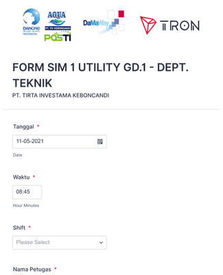 Form Templates: FORM SIM 1 UTILITY GD 1 DEPT TEKNIK