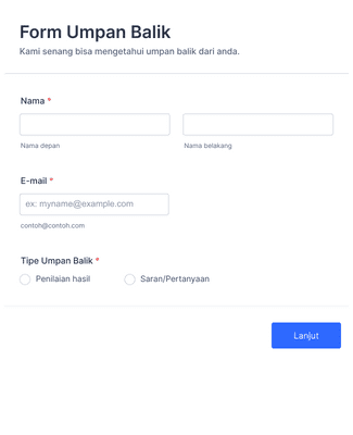 Event Feedback Form in Indonesian Template Formulir | JotForm