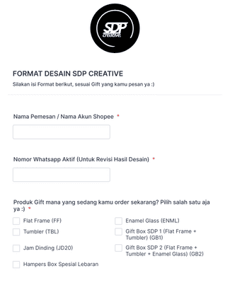 Form Templates: Format Desain SDP Creative