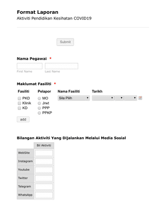 Format Laporan Harian HE Covid19 Form Template | Jotform