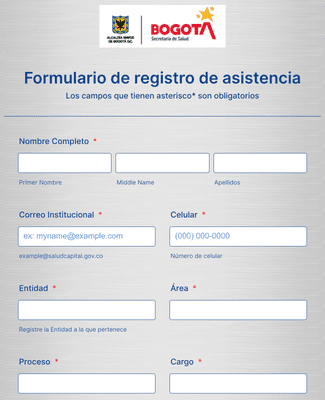 FORMATO DE REGISTRO DE ASISTENCIA Plantilla de formulario | Jotform