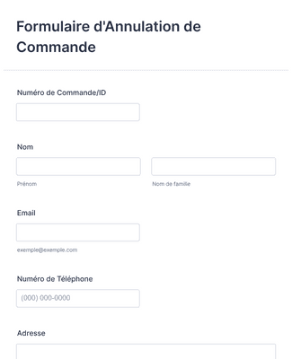 Form Templates: Formulaire d' Annulation de Commande 