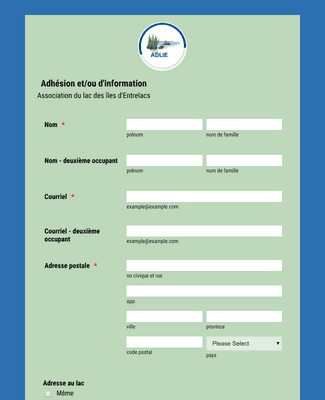 Form Templates: Formulaire D'adhésion Association