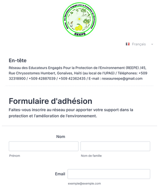 Form Templates: Formulaire D'adhésion Au REEPE