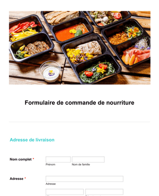 Form Templates: Formulaire De Commande De Nourriture