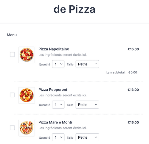 Form Templates: Formulaire De Commande De Pizza