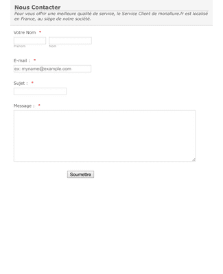 Contactez -nous Formulaire en Français Modèle du formulaire | JotForm