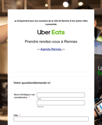 Form Templates: Formulaire de demande Uber Eats