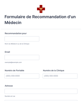 Form Templates: Formulaire de Recommandation d'un Médecin