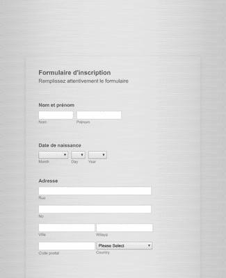 Fiche de pré-inscription scolaire Modèle du formulaire | JotForm