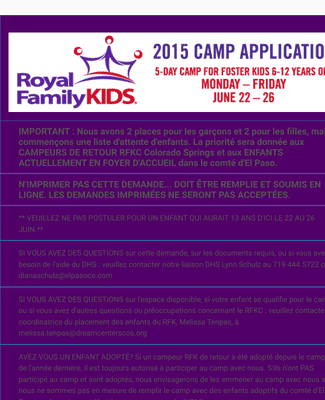 Form Templates: Formulaire D'inscription Au Camp D'été Pour Enfants