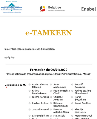 Formulaire dInscription au Formation e-TAMKEEN