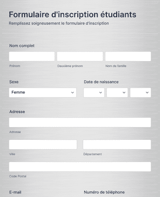 Fiche d'inscription 2020-2021 Modèle du formulaire | JotForm